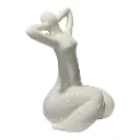 DAMA ABSTRACTO DE PORCELANA BLANCA 9X8X15CM  