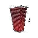 FLORERO MODA ROJO RECTANGULAR CRISTAL GRUESO REF:ES27849 17X12X28CM