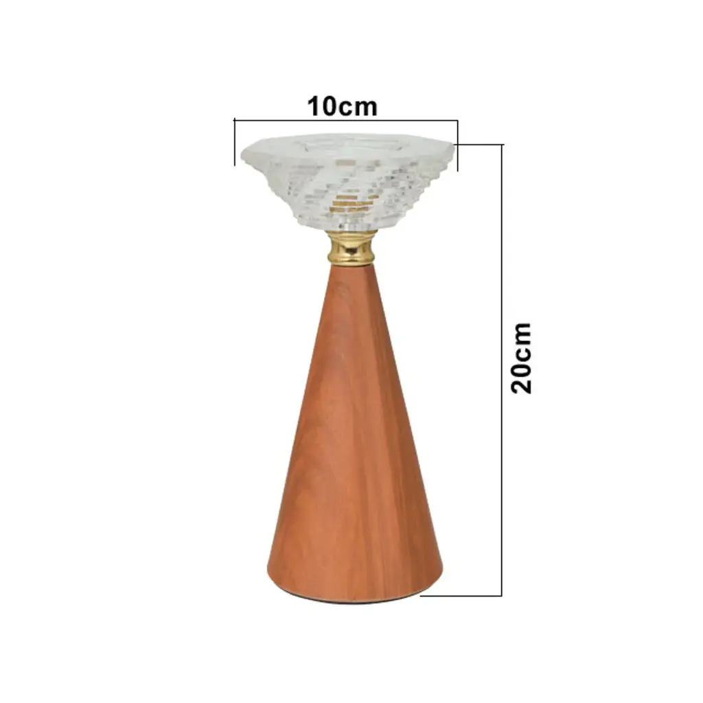 CANDELABRO VIDRIO B/MADERA REF:ES27829 21X9.5CM