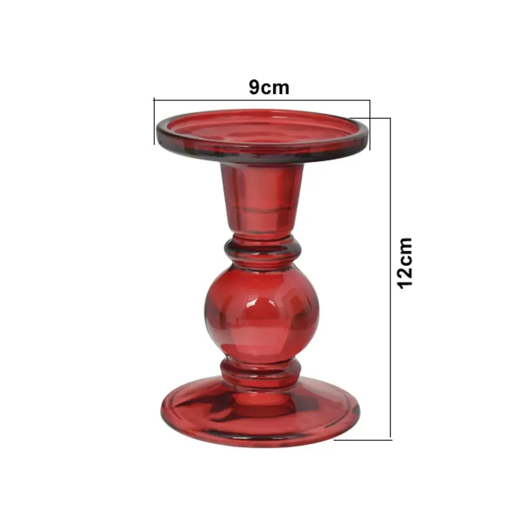 CANDELABRO DE VIDRIO ROJO REF:ES27937 9X12CM 