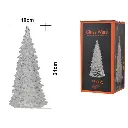 ARBOL DE NAVIDAD DE VIDRIO  C/LUZ LED A PILAS REF:ES27850 21X11CM 