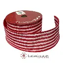 CINTA NAVIDEÑA LINEAS ROJO/BLANCO 10YRDS LARGO X 6.5CM ANCHO