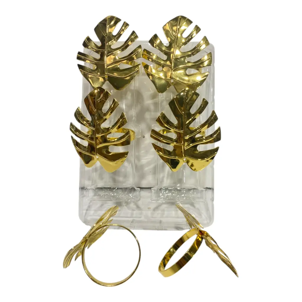 AROS DE SERVILLETA METALICOS CROMADOS DORADO SETX6PZ. 7X5CM