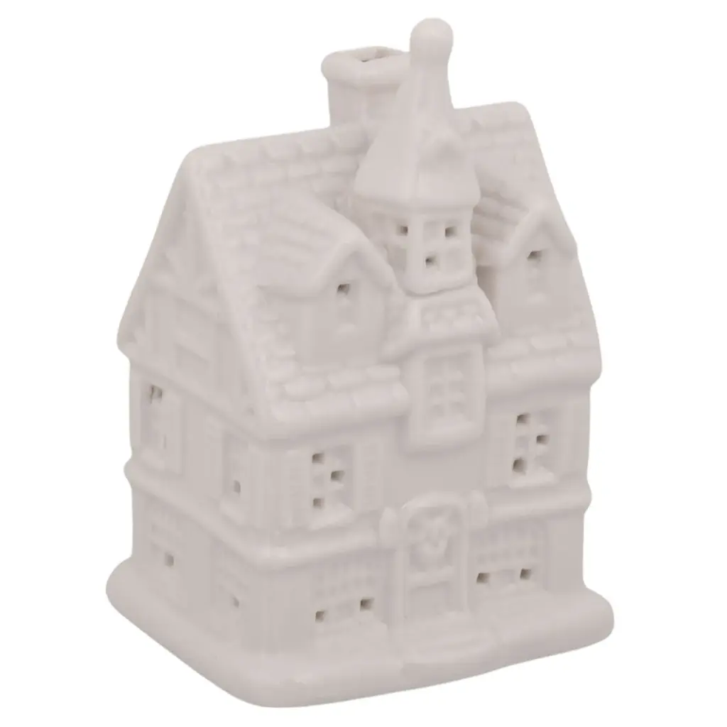 CASA DE PORCELANA CON LUZ LED REF:LP007 9X8X13CM