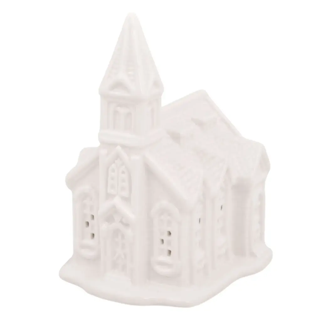 CASA DE PORCELANA CON LUZ LED REF:LP007 9X8X13CM