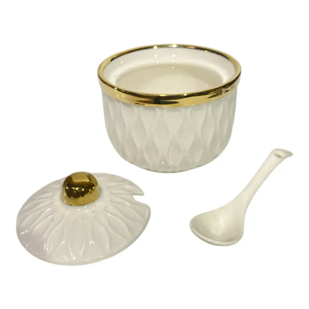 AZUCARERO DE PORCELANA CON CUCHARA