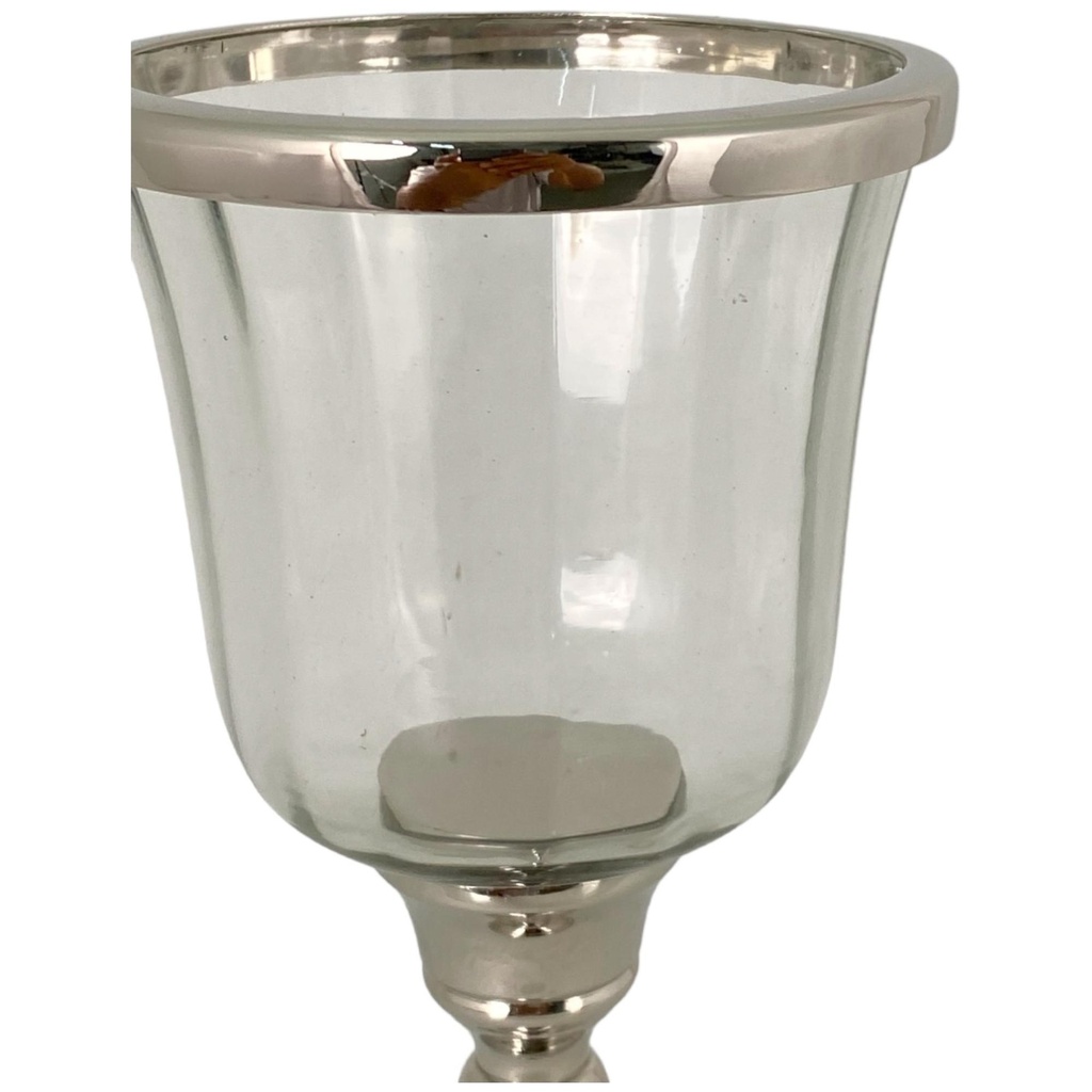 CANDELABRO METAL/VIDRIO 11.5X11.5X31CM