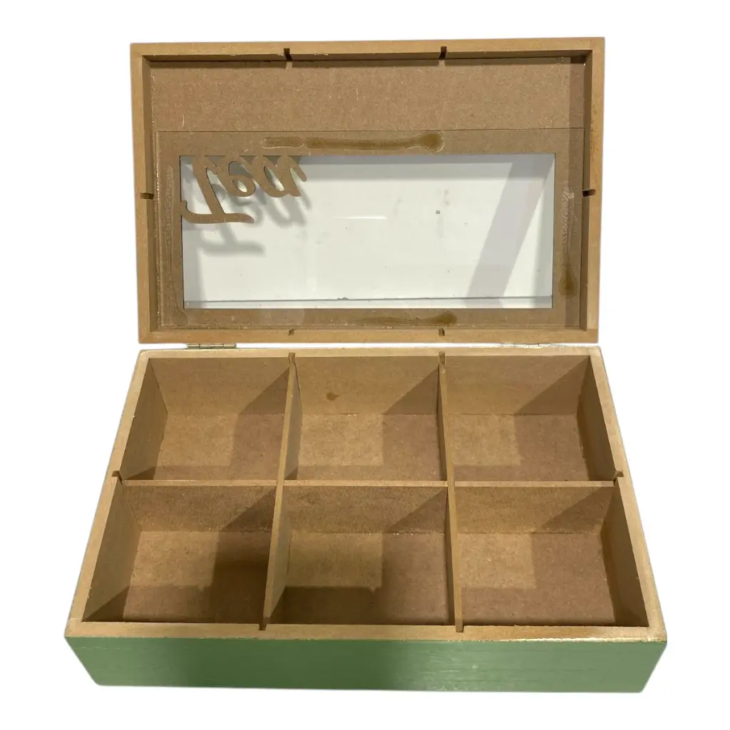 PORTA TE, MADERA 6 SEPARACIONES 24X10X7CM