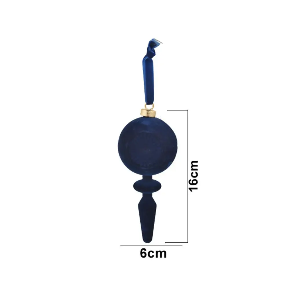 COLGANTE NAVIDEÑO AZUL TERCIOPELO REF: ES26817 6X16CM