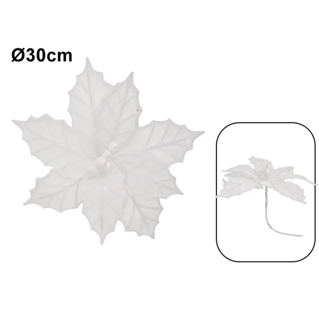 FLOR NAVIDEÑA BLANCA 28CM