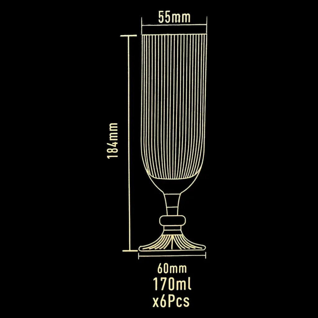 SET DE COPAS 6PCS. CRISTAL AMBAR