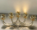 CANDELABRO DORADO X5 METAL Y VIDRIO 70X20CM