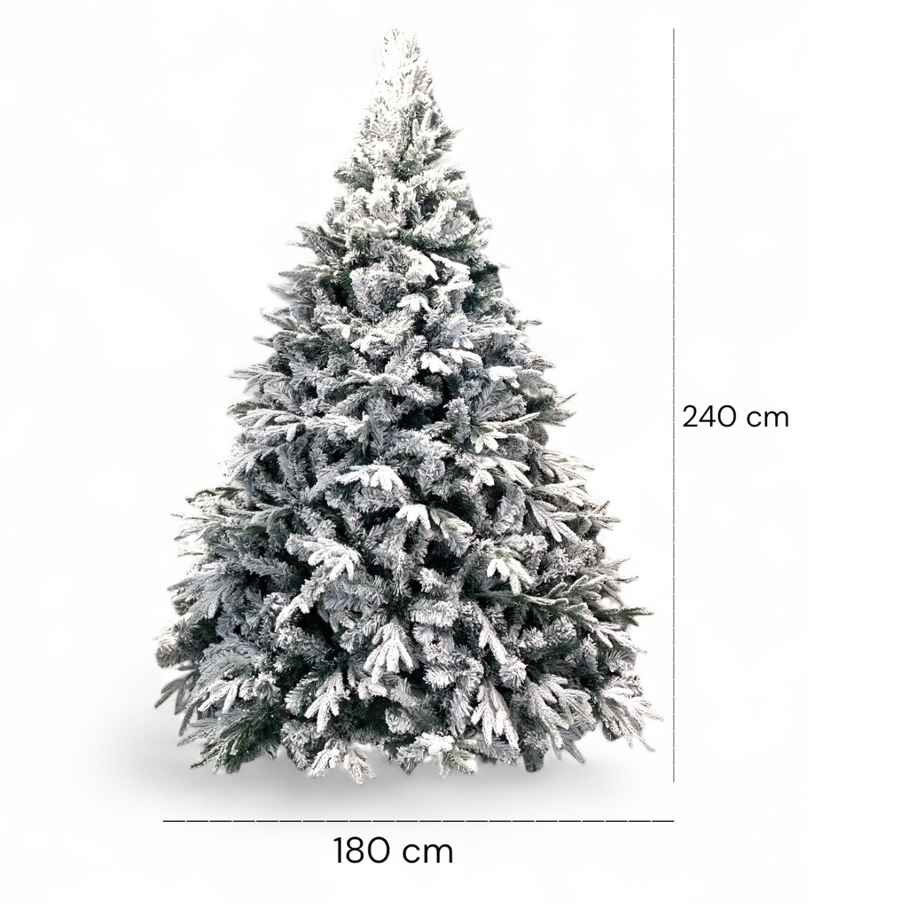 ARBOL DE NAVIDAD TRADICIONAL 3PVC NEVADO AMERICANO 240CM 0528