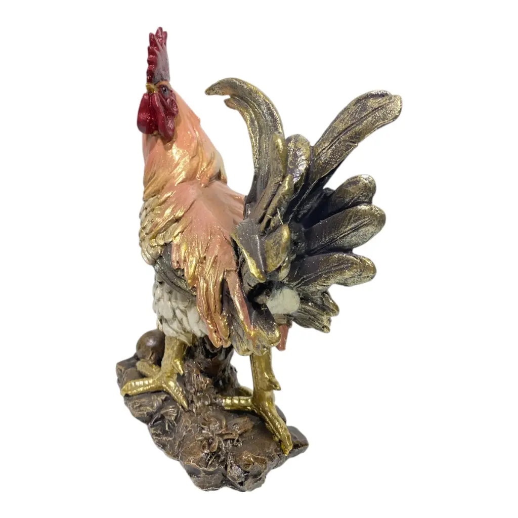 GALLO POLIRESINA DORADO 22X9X28CM