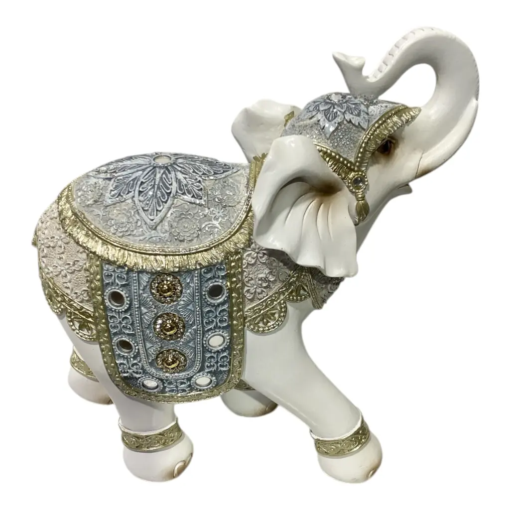 ELEFANTE CELESTE/BLANCO 30X12X34CM