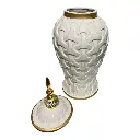 TIBOR BLANCO/DORADO DE PORCELANA 15X30CM