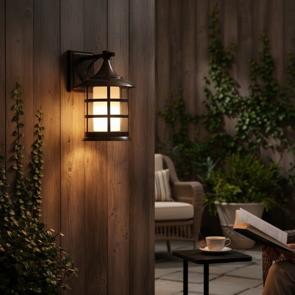 FAROL DE PARED METALICO CON VIDRIOS CLEAR Y AMBAR 1L E27 18X18X25CM