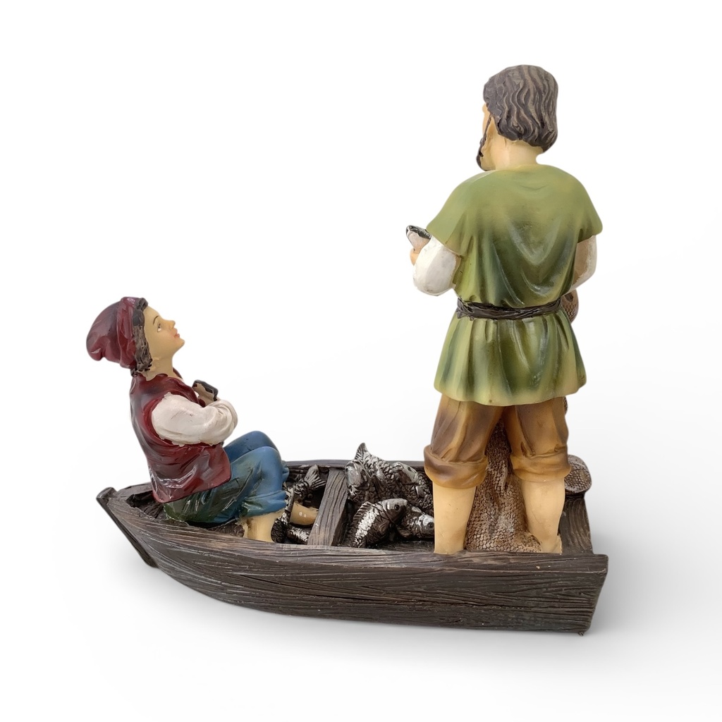 ALDEANOS PESCADORES EN BOTE 16CM