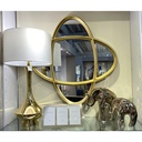 LAMPARA DE MESA METALICA DORADA 40X40X78CM