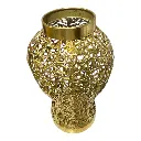JARRON METALICO DORADO 22X22X35CM