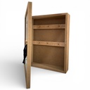 PORTALLAVES CON PUERTA DE VIDRIO LINEAS CELESTE 21X6.5X26CM