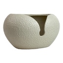 FLORERO DE PORCELANA BEIGE 15X25X14CM CONCEPT
