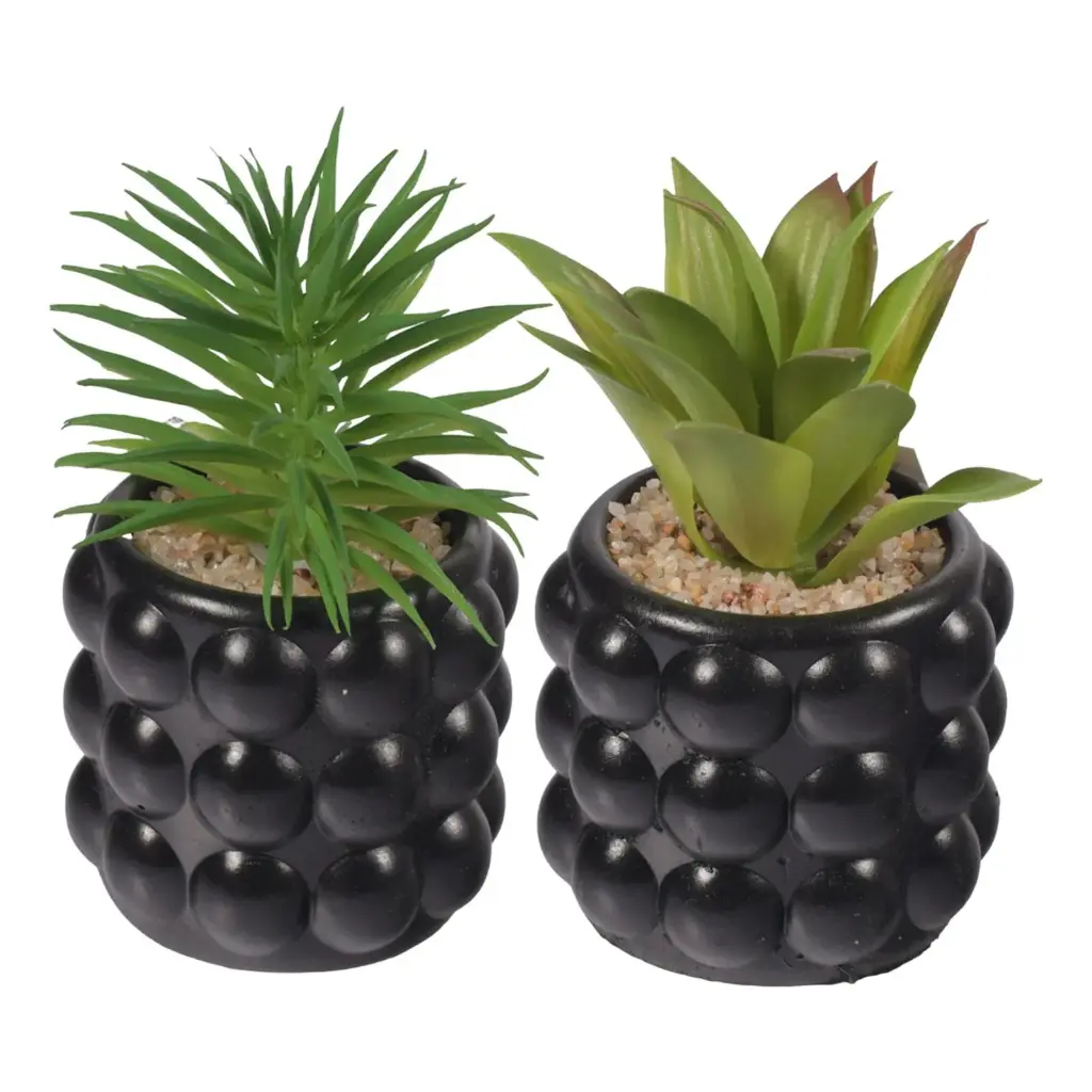 SUCULENTA ARTF. EN MACETA CERAMICA REF:ES22759 8X15CM  