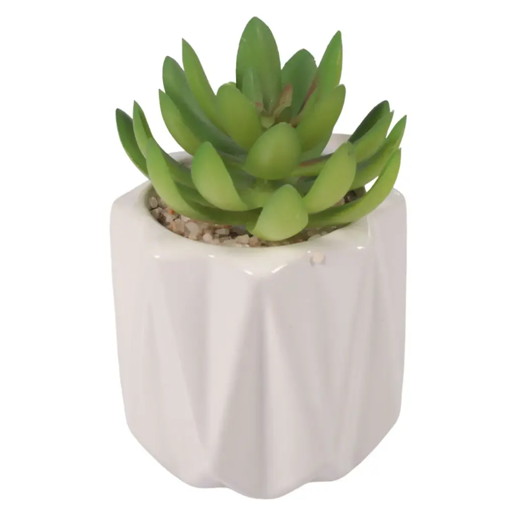 SUCULENTA ARTF. EN MACETA CERAMICA REF:ES22771 8X13CM 