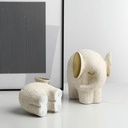 ELEFANTES POLIRESINA BLANCO CON TEXTURA 20X14X18CM Y 15X11X12CM
