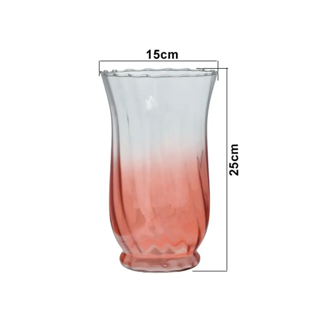 FLORERO DE VIDRIO ROJO MODA REF:MASCUBE-22 15X25CM