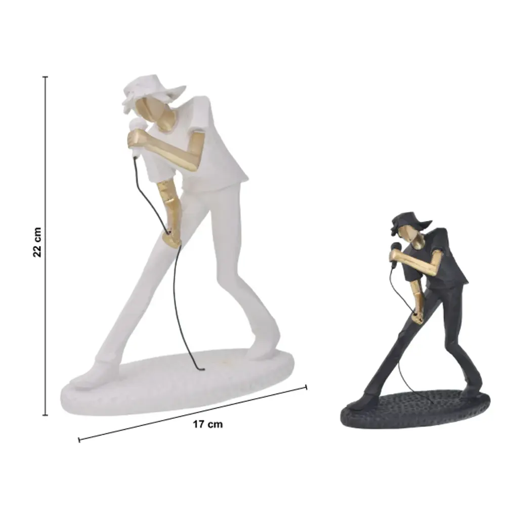 CANTANTE POLIRESINA 2 COLORES REF:HM0946 17X8X21CM