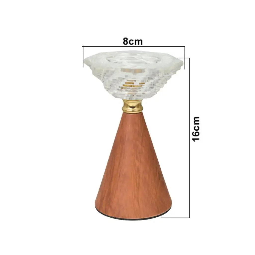 CANDELABRO VIDRIO BASE/MADERA REF:ES27828 16X10CM