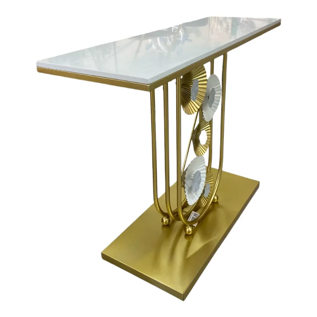 CONSOLA METALICA CON MESA DE MARMOL BENE 80X35X100CM