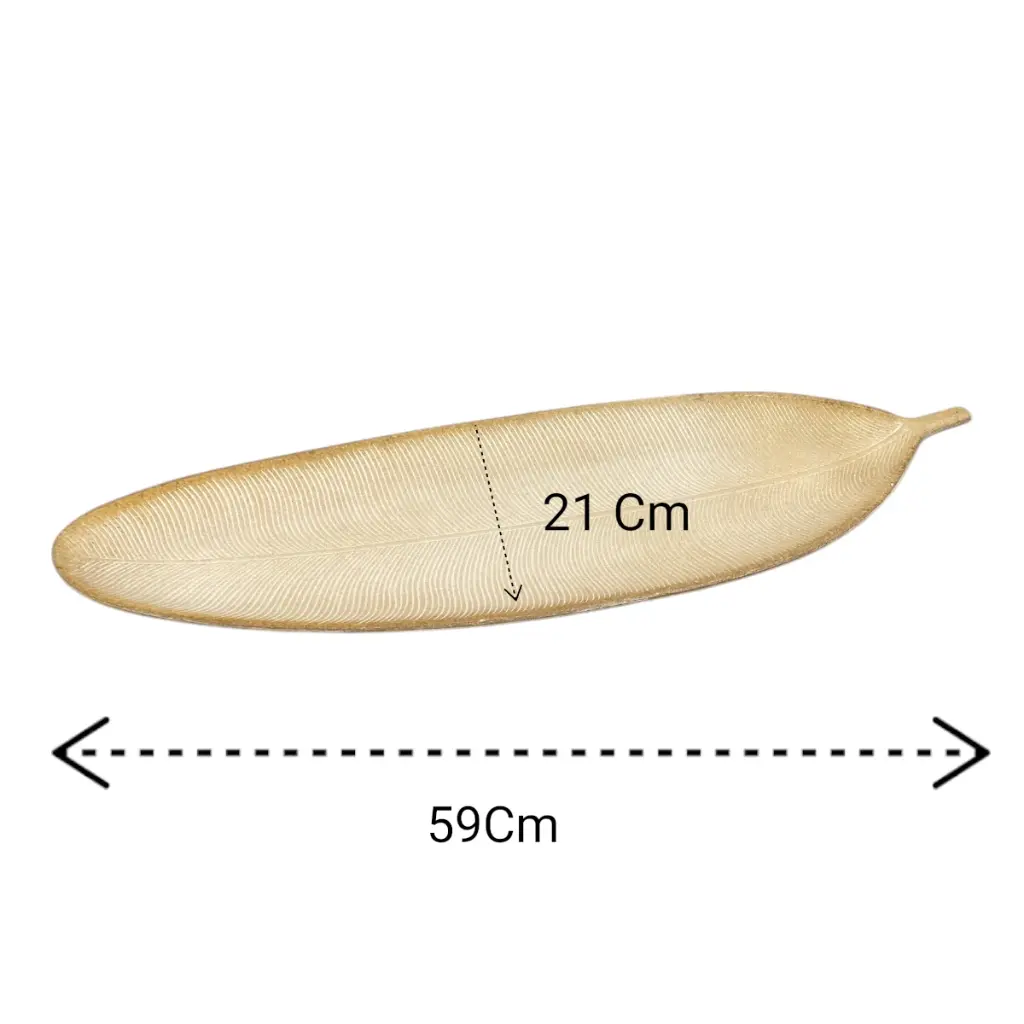 BANDEJA DE MADERA HOJA 59X21CM