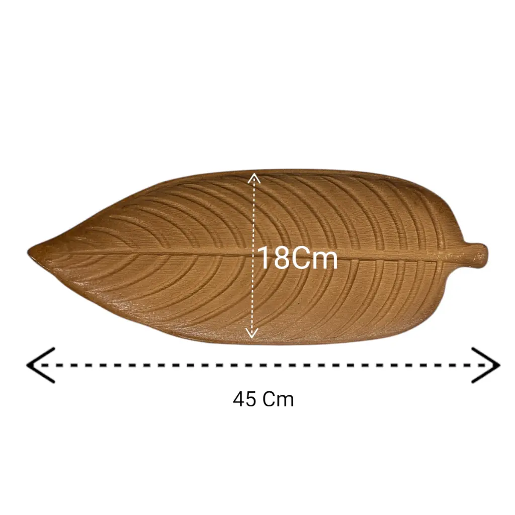 BANDEJA DE MADERA HOJA 59X21CM