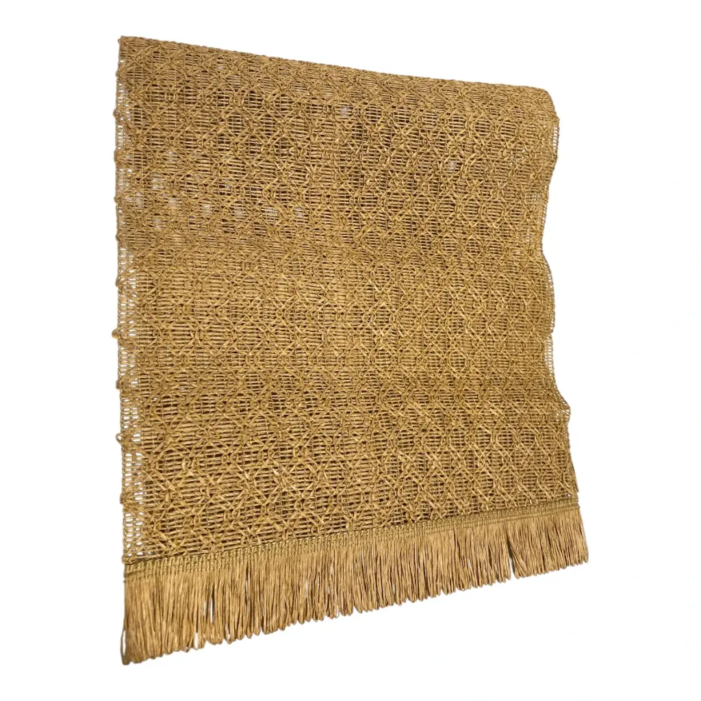 CAMINO DE MESA CAQUI TEJIDO RUSTICO 120X30.5CM