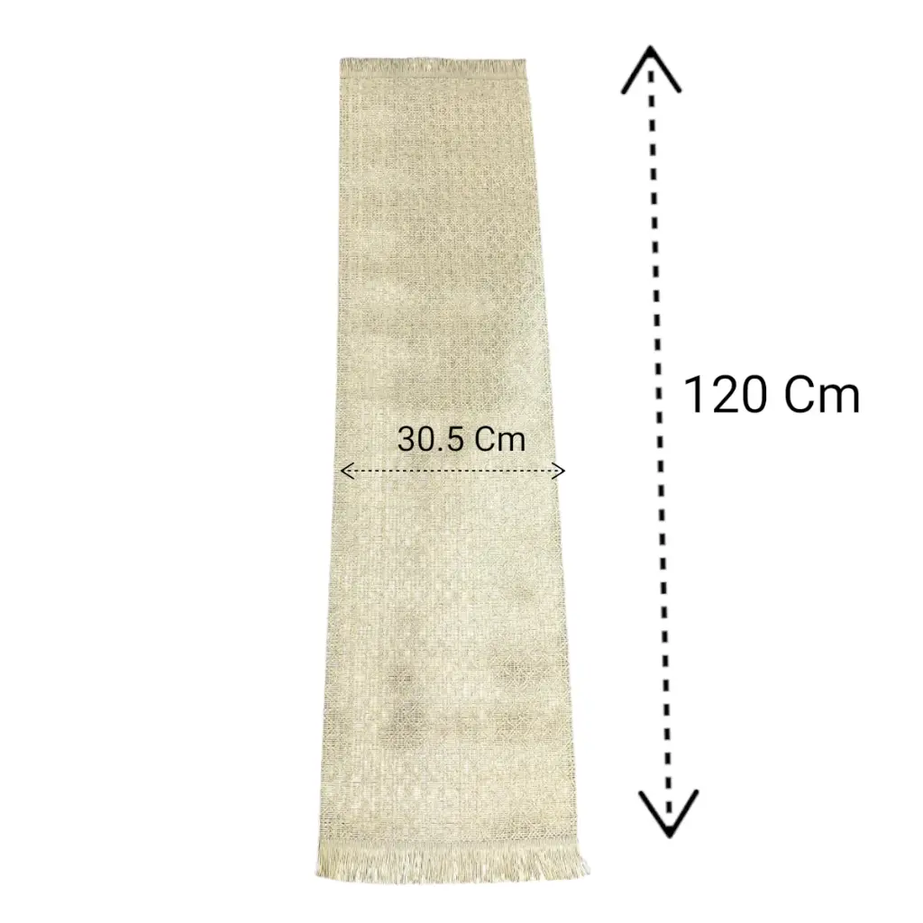 CAMINO DE MESA CAQUI TEJIDO RUSTICO 120X30.5CM