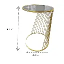 MESA METALICA DORADA BASE DE ESPEJO NEGRO SETX2 PZS. 38X56CM, 33X51CM