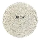 INDIVIDUAL REDONDO BLANCO CON FLECOS 38CM