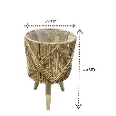 MACETEROS TEJIDO NATURAL MADERA/HIERRO SETX3. 29X57, 26X45, 22X35CM