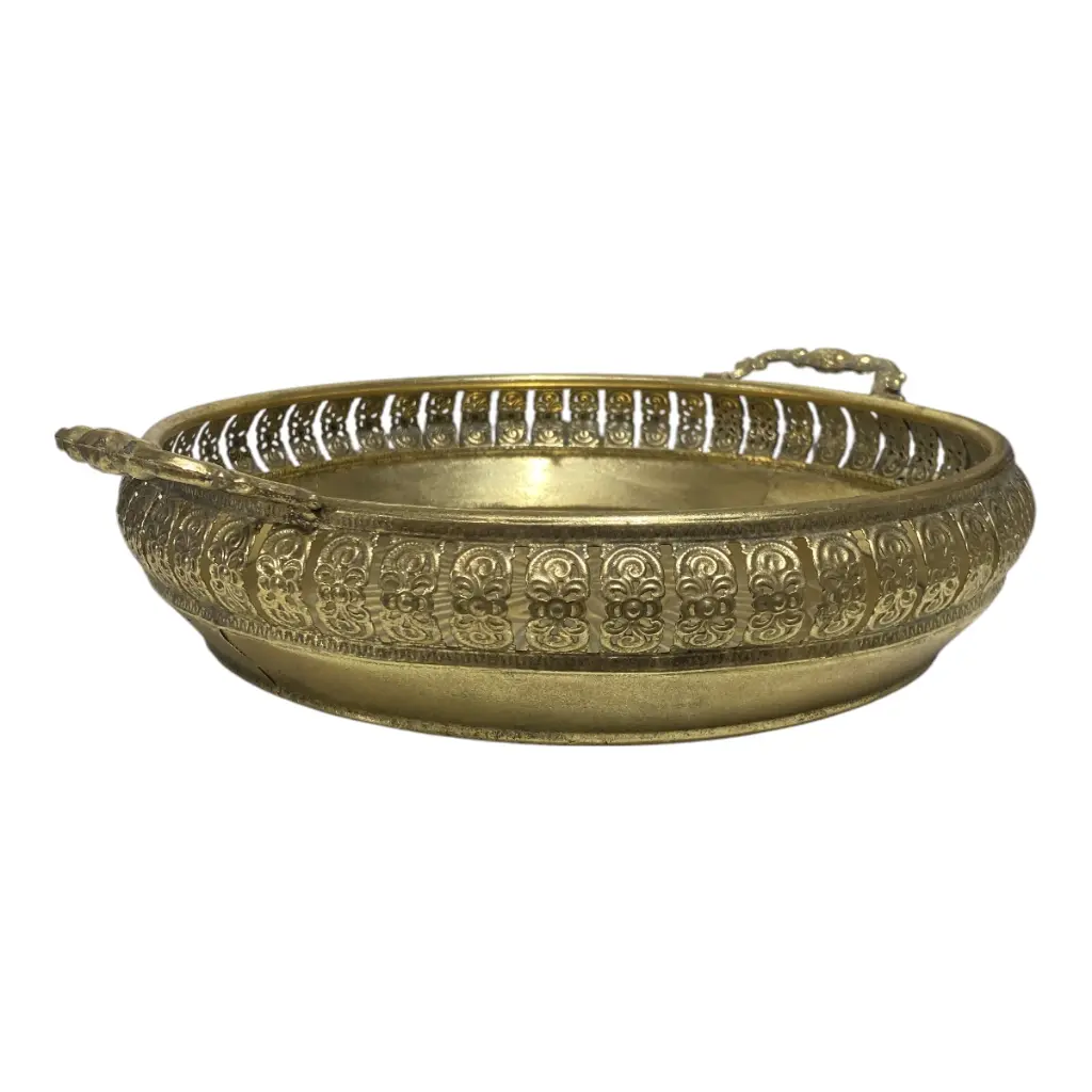 BANDEJA METALICA ENVEJECIDA DORADA 43X10CM