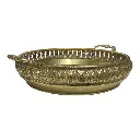 BANDEJA METALICA ENVEJECIDA DORADA 43X10CM