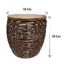 MESAS CAFE REDONDA TEJIDO NATURAL SETX3, PT151-031. 30X30CM, 35X35CM, 45X38CM