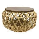 MESAS METALICA CON CORDON TEJIDO ROMBOS SETX4, PT151-005. 55X47CM, 44X41CM, 34X20CM, 34X20CM