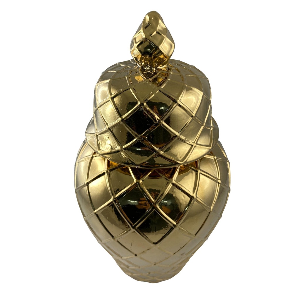 ANFORA C/ TAPA DORADO 16*16*28.5CM