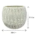 MACETA FIBRO/CEMENTO TEXTURA DE HONDAS 36X32CM