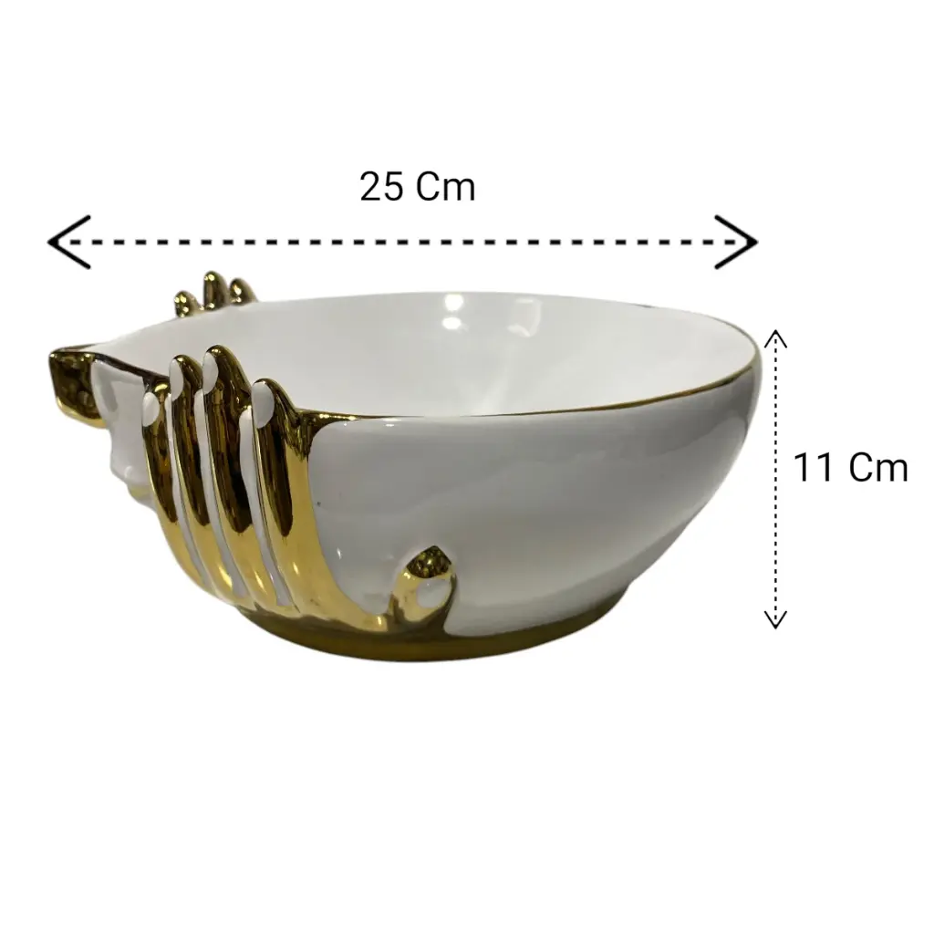 BANDEJA CENTRO DE MESA PORCELANA PLATEADA 38X21.5X5 CM 