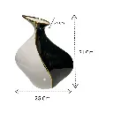 FLORERO PORCELANA NEGRO/BLANCO 30X8.5X38CM