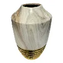 FLORERO PORCELANA MARMOLEADO/DORADO Ø16 X 25CM