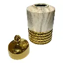 TIBOR DE PORCELANA MARMOLEADO/DORADO Ø13 X 26CM
